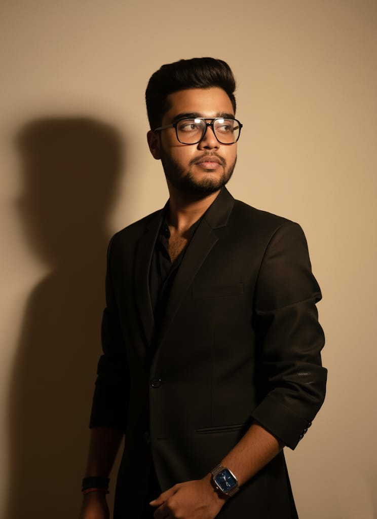 Rupam in black blazer